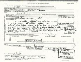 Impending release Form for Ronald Perry