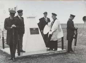 Canadian ceremony at the opening of a memorial to Major Hilton David Proctor, 1971