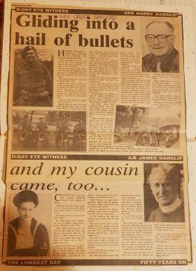 OS Provided by granddaughter Christine L. Hanslip taken from the Grimsby Evening Telegraph 6 June 1994