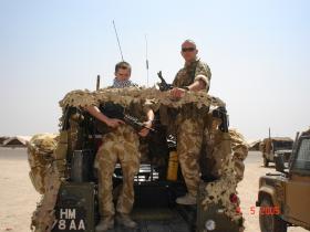 Pte Paul Muller on top cover Iraq, 2005