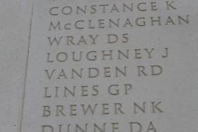 L/Cpl Vanden and Pte Loughney's name on the National memorial Arboretum, date unknown.