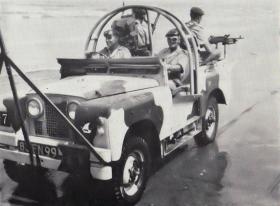 Men of 1 Para onboard a Land Rover, Aden, 1967