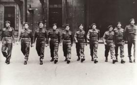 10 members of 1st Para Bn after receiving MMs at Buckingham Palace, 28 March 1944