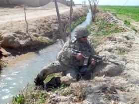 Sgt Blakey  on patrol during Herrick XIII, Afghanistan, c2011.