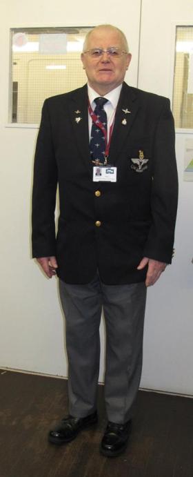 Derrick Hall volunteering at Airborne Assault Museum, Duxford, May 2015.