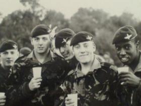 Members of 2 Coy 10 PARA, relaxing before dropping into Germany, late 1980s.