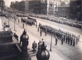 12 PARA (TA) at the presentation of the Colours ceremony, Leeds 1952.