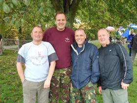 colchester paras10 21/10/12. Ex 3 Coy 10 Para. Andy Gardiner,self,Russell Paul and Roy Smith. At the start. All completed tab.