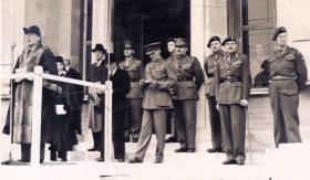 Receiving the Colours ceremony, 14th Para Bn, Southampton 1948.