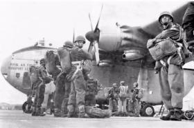 Members of 15 PARA waiting to emplane a Beverley c 1965