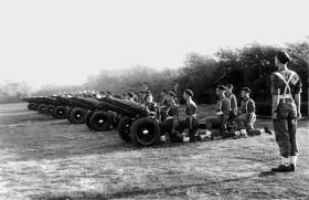 159th Parachute Light Regiment performing ceremonial gun salute Karachi 1946