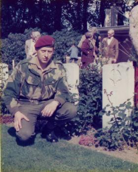 L/Cpl Glen Hammerton, 16 Lincoln Coy, paying his respects at Arnhem, 1977