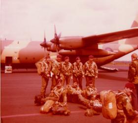 Members of 16 Coy ready to emplane at Newcastle Airport c1976-77 