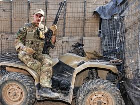 A Paratrooper with a Combat Shotgun on a Quad Bike, Afghanistan, 2011