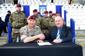 Colchester United signs the Armed Forces Corporate Covenant, 14 March 2015.