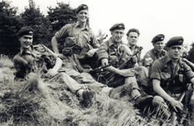 Members of 2 Platoon, A Company, 1 PARA, relaxing,  England, c1957.