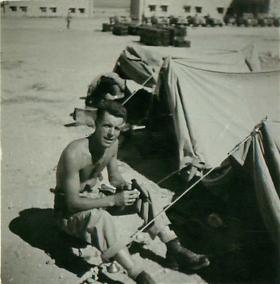 2 PARA soldier at the tented camp Amman, Jordan 1958