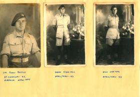 Three paratroopers in separate formal solo portraits.