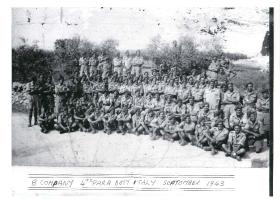 B Company 4th Parachute Battalion in a group shot in Italy during Operation Hasty, September 1943.