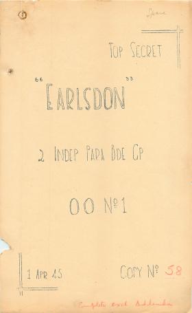 Detailed planning document for Operation Earlsdon.