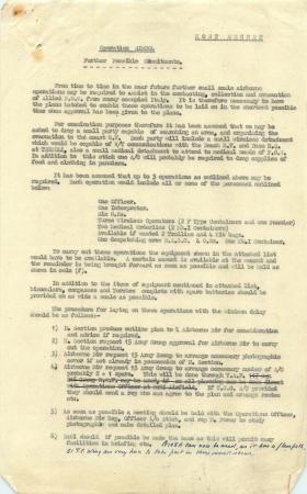 Report on possible airborne operations to assist Allied POWs, 1943
