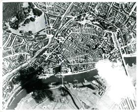 Aerial photo of Arnhem Bridge taken on September 6th 1944.