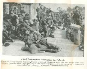 Allied paratroopers waiting for the take off to southern France.