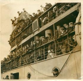 Troops on their way back to Italy on the SS Princess Kathleen.