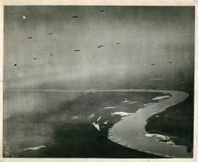 RAF Stirlings towing Horsa gliders across the Rhine.