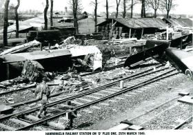 Hamminkeln railway station on D-day plus one. March 25th 1945.