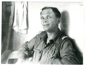 Captain Bill Wilson, adjutant 3rd Parachute Battalion on refresher course Aquin, 1947.