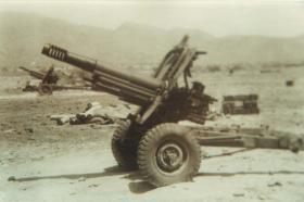 3rd Royal Horse Artillery gun position at Thumier Airfield, Aden, 1964