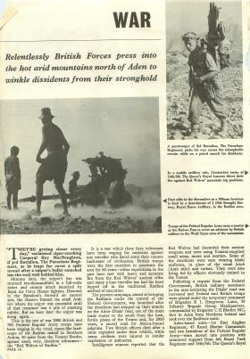 Magazine article looking at the British forces role in the Radfan operation of 1964