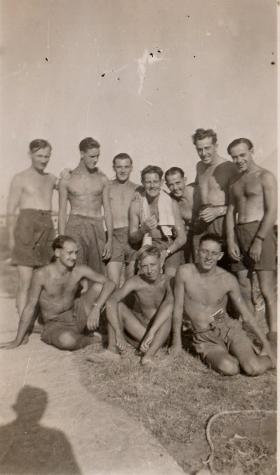 Taylor in Palestine with friends from 7th Parachute Battalion, 1946