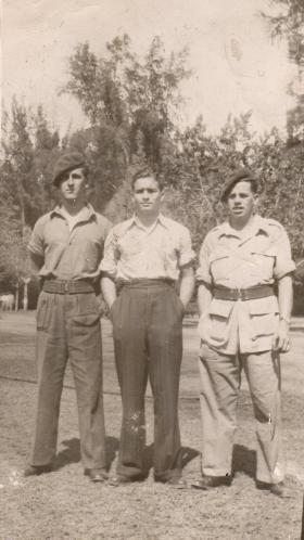 Donald Hicks with friends in Palestine, circa 1946