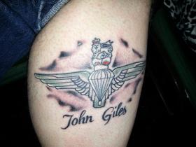 Alan Giles' tattoo in memory of his father, 2013.