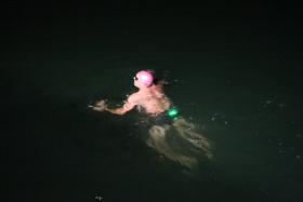 A team from Colchester-based 16 Medical Regiment swims the English Channel, 1 September 2015.