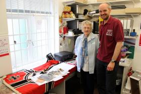 Visit by Mrs Daisy Willis, widow of Pte Victor Willis, formerly 1st Parachute Battalion, 28 June 2013.
