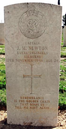 Grave of Capt John M Newton, Ramleh War Cemetery, Israel, 2015. 