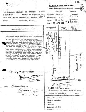 Citation for the award of a Military Medal to Sgt Padureano, 28 March 19413.