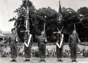 3 PARA's Colour Party for the Presentation of The Parachute Regiment's first Colours, Aldershot 19 July 1950.