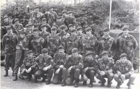 Group photograph of 4 Platoon, B Company, 3 PARA, Bessbrook Mill, June 1976