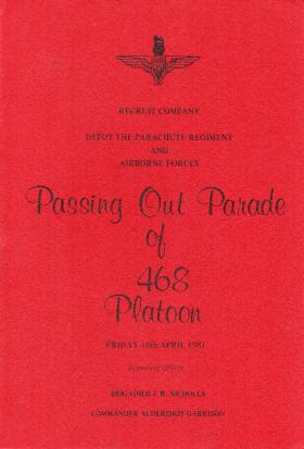 468 Platoon Passing Out Parade Booklet 10 April 1981