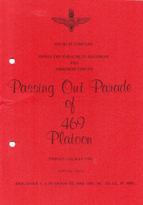 469 Platoon Passing Out Parade Booklet 15 May 1981