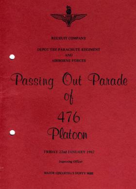 476 Platoon Passing Out Parade 22 January 1982 