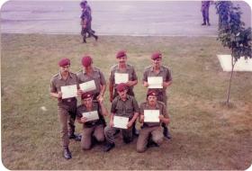Men of A Coy, 4 PARA Mortars collect their certificates in Minnesota, 1983