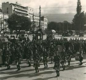 5th Parachute Battalion with pipes and drums in Constitution Square.