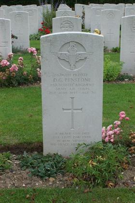 War grave of Pte Douglas G Penstone, Tully-Sur-Seulles War Cemetery.