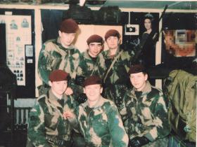 Members of 8 Platoon, C Coy 3 PARA, Lenadoon, West Belfast, Northern Ireland, February 1978.