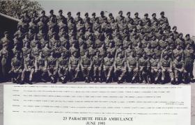 Group photograph of 23 Para Field Ambulance, Aldershot, June 1951